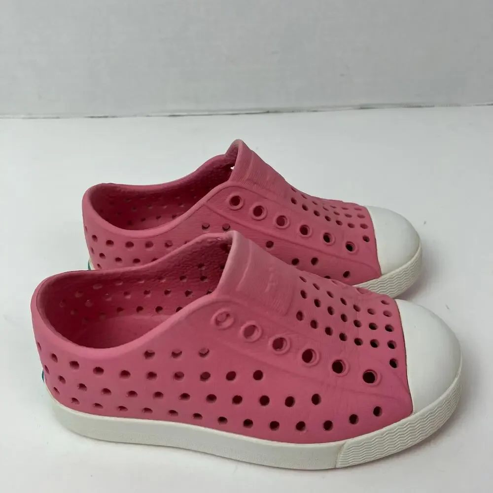 Native Kids Sz C7 Toddler Jefferson Water Shoes Rubber Sneakers Hollywood Pink